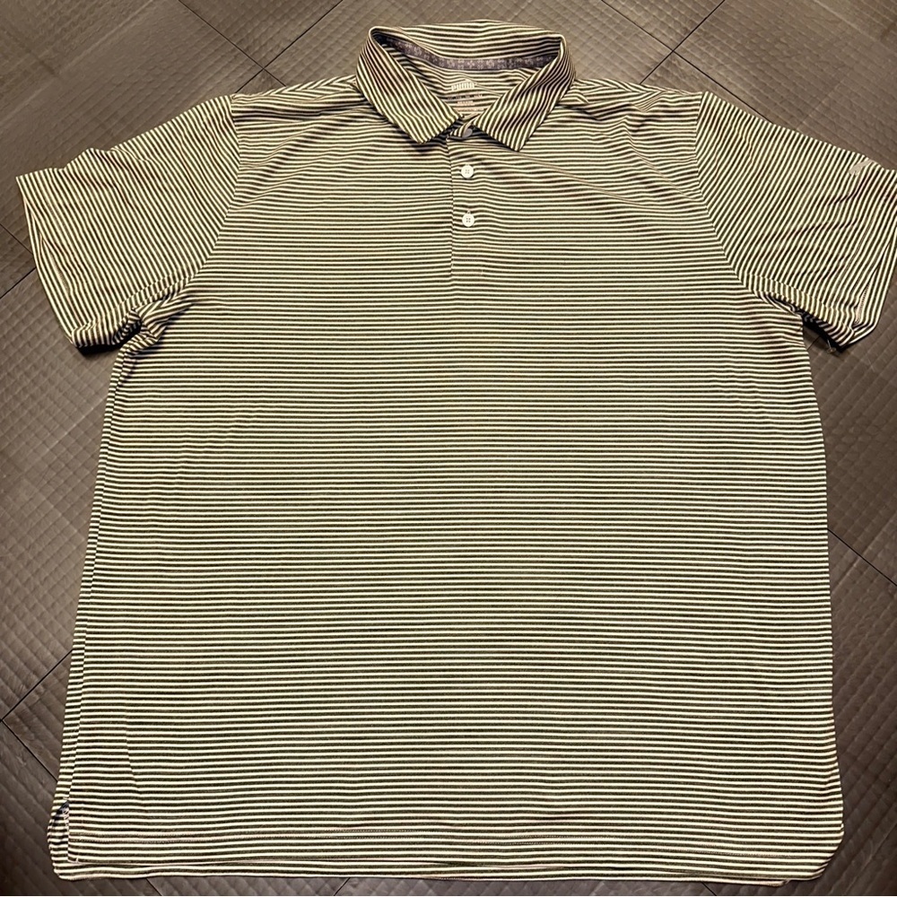 PUMA MENS GRAY STRIPE GOLF SHIRT XXL LARGE VERY SOFT